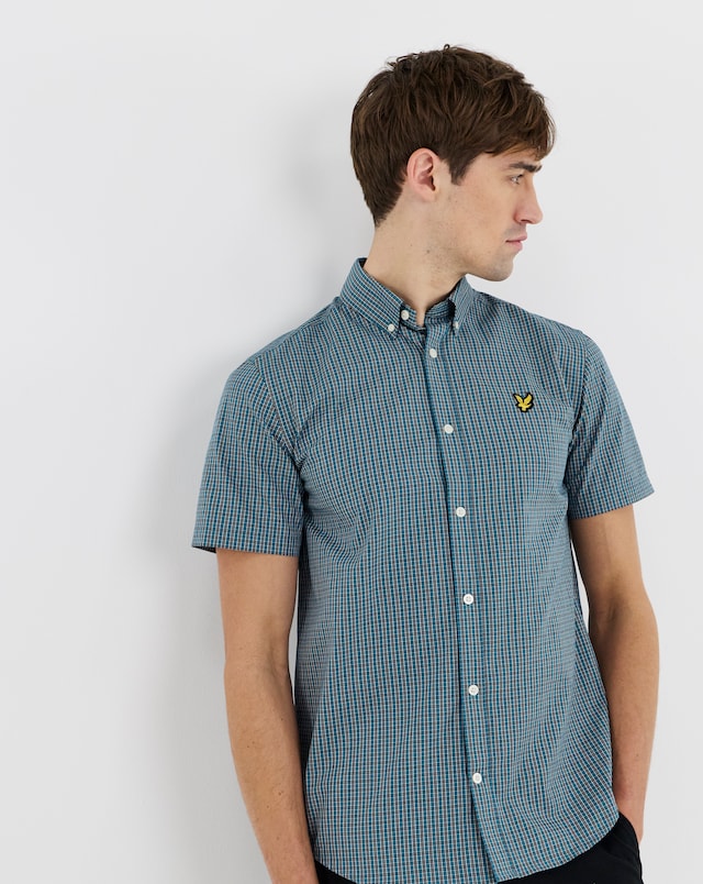 Lyle & Scott Fine Check Shirt - Denim blue