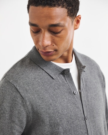 Cashmere Button Through Long Sleeve Polo