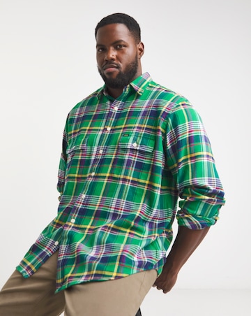 Polo Ralph Lauren Green Checked Brushed Flannel Shirt