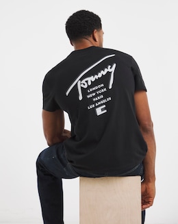 Tommy Jeans Short Sleeve Signature Back Print T-Shirt - Black