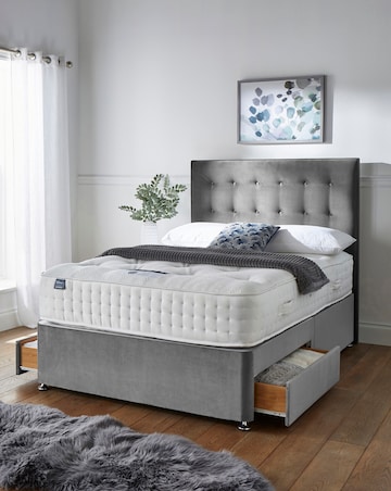 Silentnight 4000 Pocket Memory Divan Set with 2 Drawers & Headboard