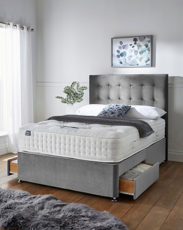 Silentnight 4000 Pocket Memory  Divan Set with 2 Drawers & Headboard