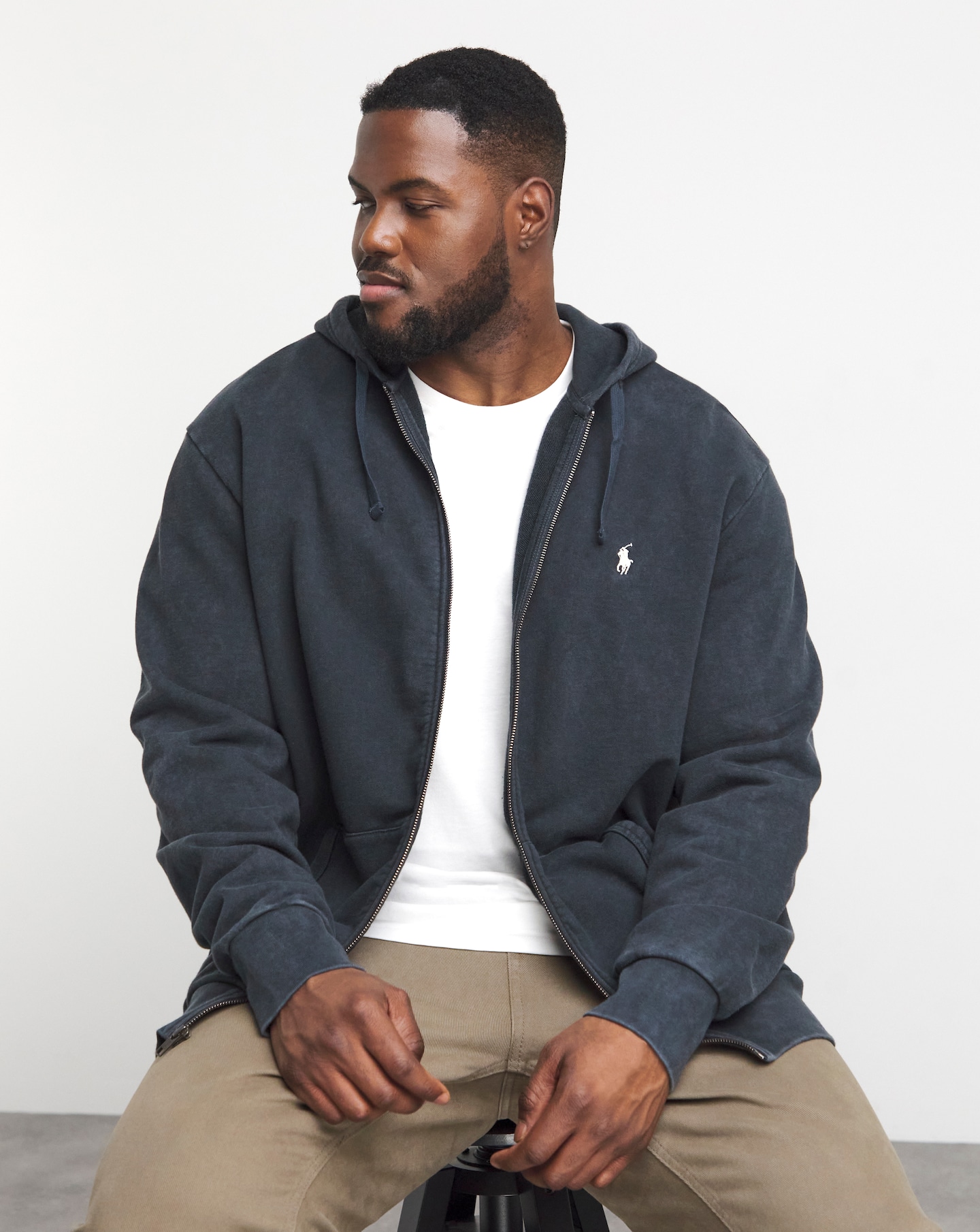 Polo black hoodie sales