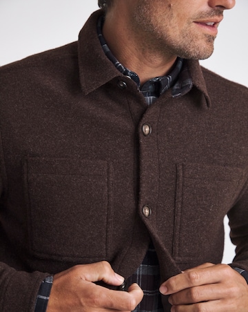 Barbour Marlow Tailored Wool Blend Overshirt - Oak