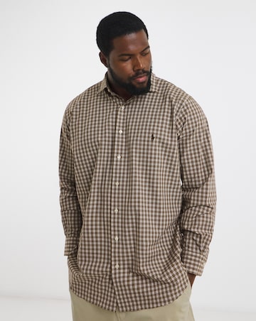 Polo Ralph Lauren Long Sleeve Stretch Check Poplin Shirt - Brown