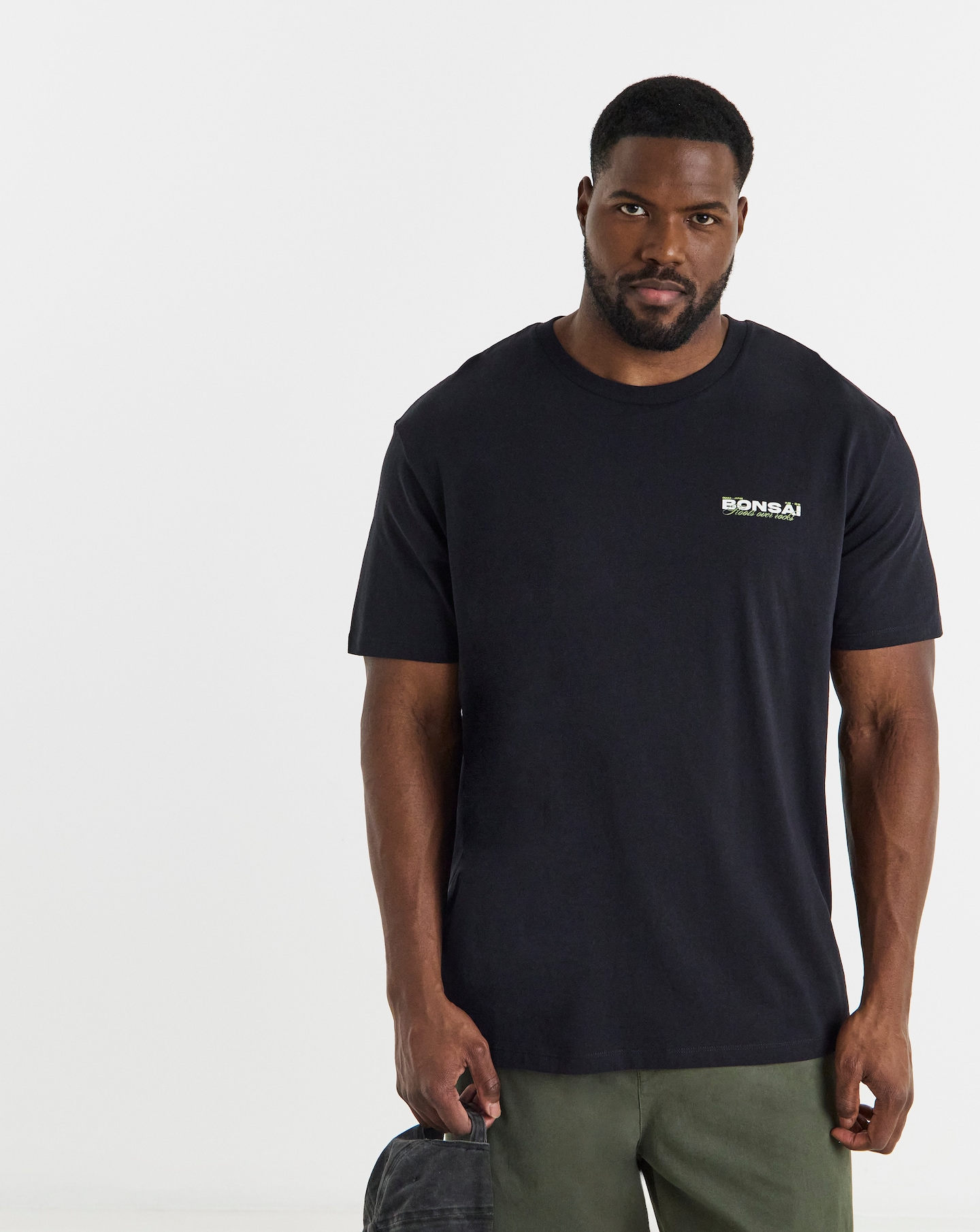 Jack & Jones Back Graphic Bonsai Tee - Black | Jacamo