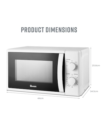 Swan SM4420WHT 20L White Manual Microwave