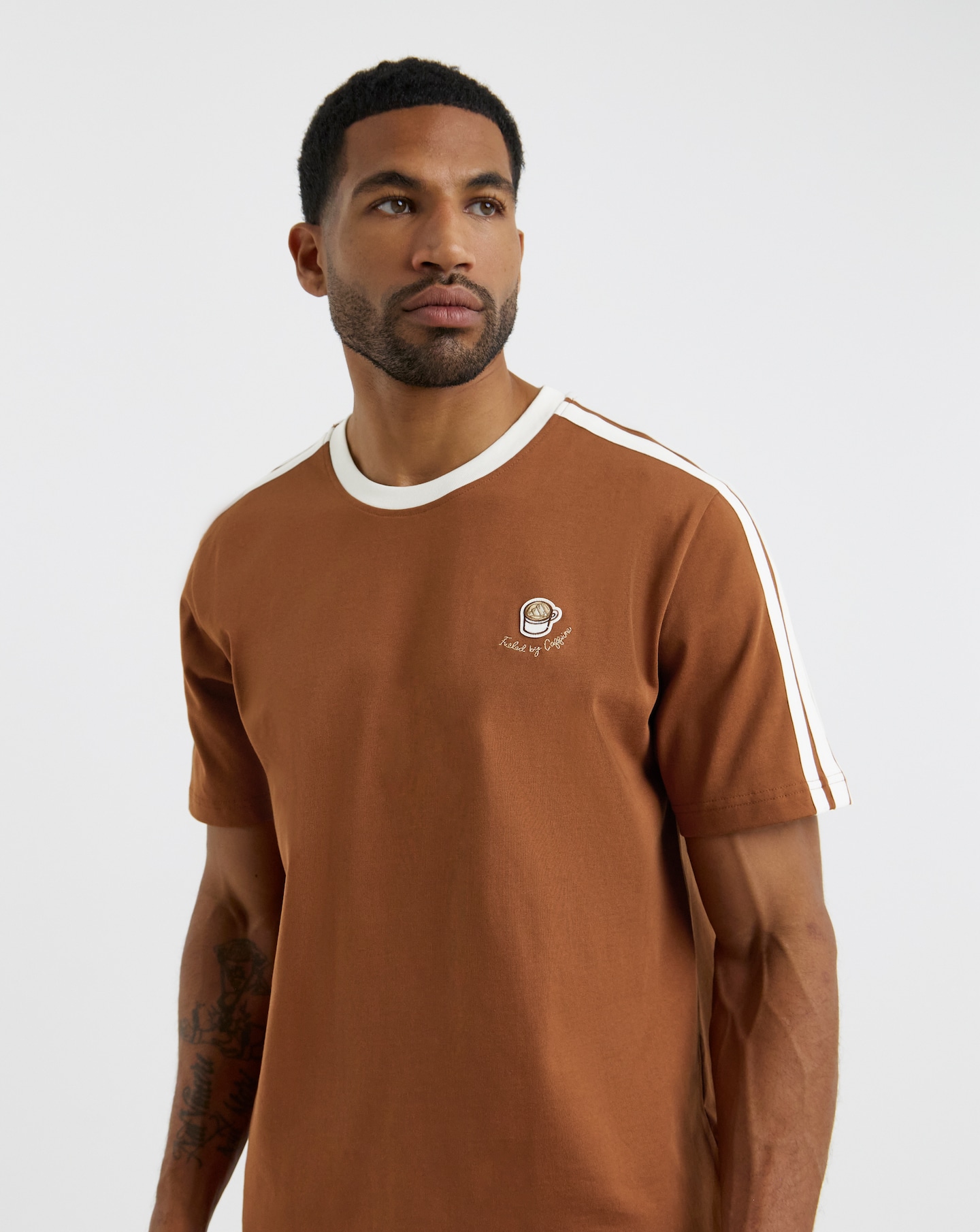 adidas 3 Stripes Coffee T-Shirt | Jacamo