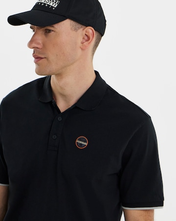 Napapijri Badge Short Sleeve Polo - Black