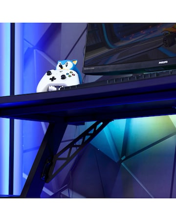 X Rocker Lumio XL Gaming Desk with 3 Sided App-Controlled LED Lighting
