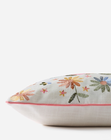 Maeve Embroidered Floral Cushion