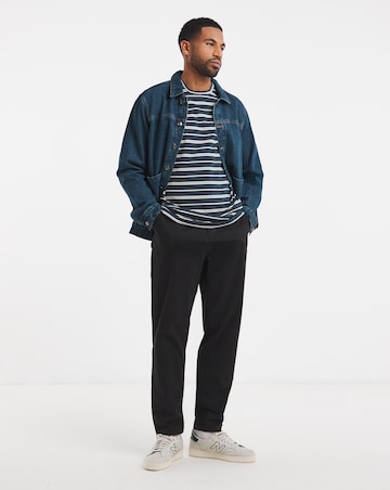 Cotton Yarn Dye Stripe Crew Neck T-Shirt Long