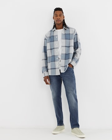 BOSS Check Overshirt - Silver