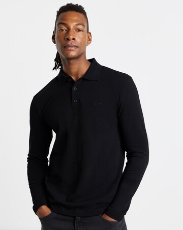 BOSS Long Sleeve Plisy Polo - Black