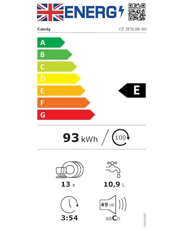 Candy Rapido CF3E9L0B 13 place Dishwasher