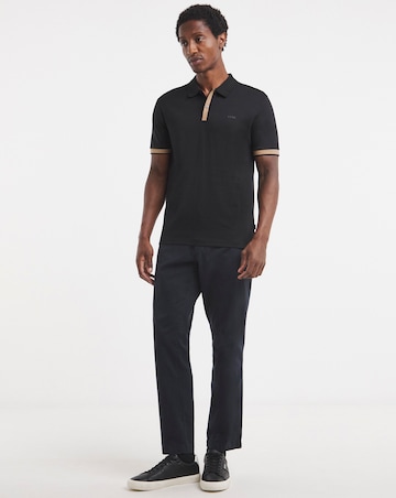 BOSS Short Sleeve Tipped Slim Fit Polo - Black