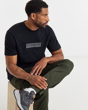 Napapijri Box Logo Short Sleeve T-Shirt - Black