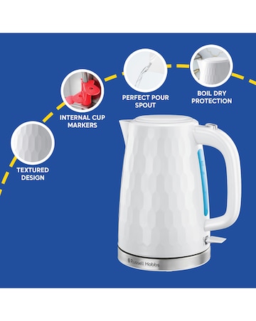 Russell Hobbs 26050 Textured Honeycomb White Kettle