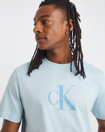Calvin Klein Jeans Short Sleeve Monologo T-Shirt - Light Blue