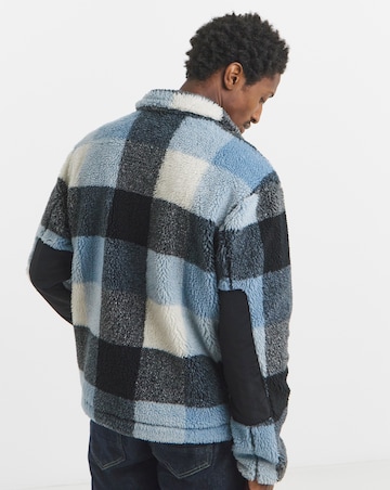 Napapijri Montepiana Check Teddy Fleece - Blue