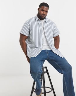 Jack &amp; Jones Joshua Oxford Stripe Shirt - Ensign Blue