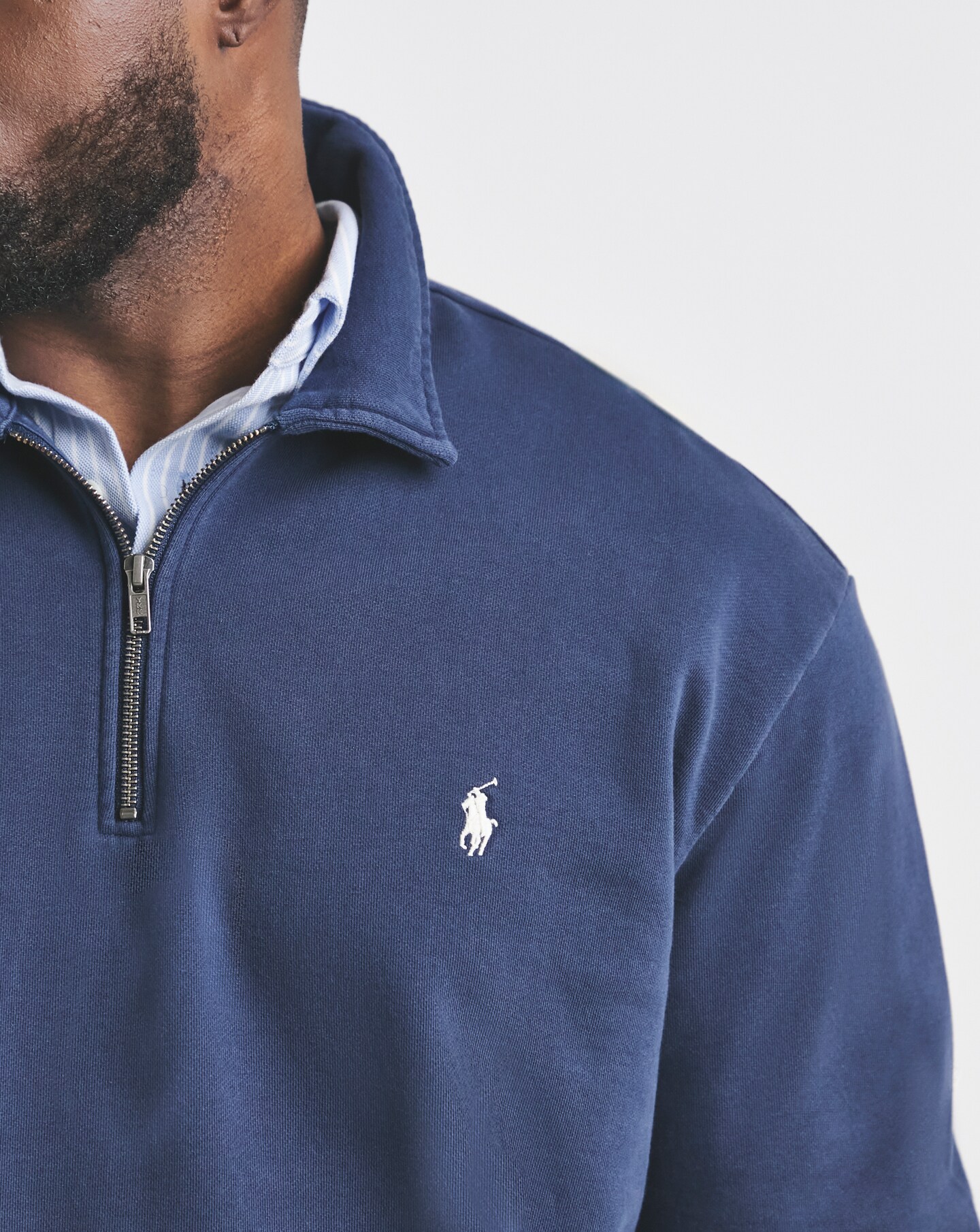 Polo Ralph Lauren Terry 1/4 Zip Sweat - Navy | Jacamo