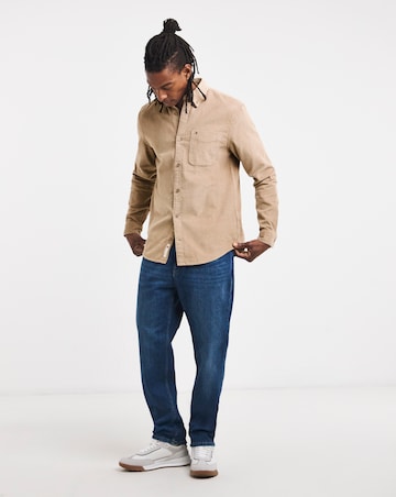 Tommy Jeans Long Sleeve Baby Cord Shirt -Taupe