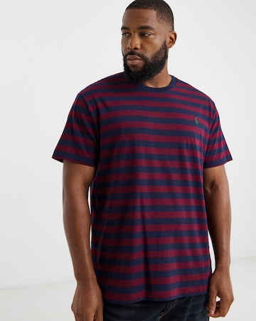 Polo Ralph Lauren Short Sleeve Stripe T-Shirt - Wine/Navy
