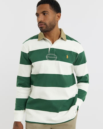 Polo Ralph Lauren Long Sleeve Stripe Rugby - Green/Cream