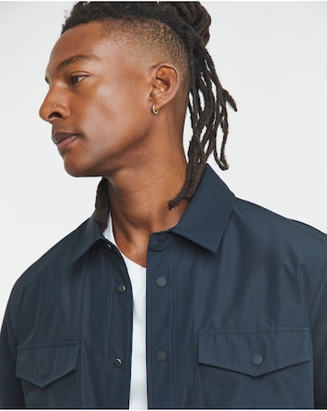 Tommy Hilfgier Mix Media Overshirt - Navy