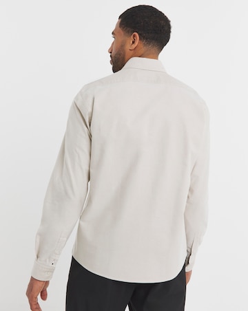 Boss Long Sleeve Open Collar Shirt - Beige
