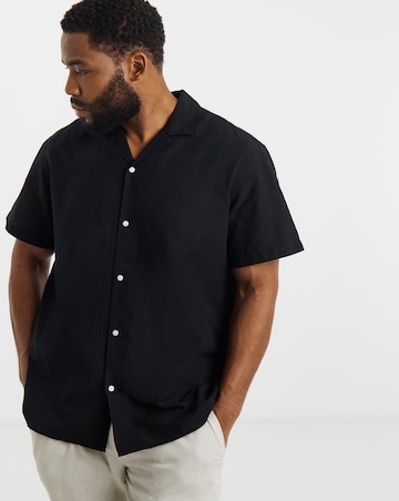 Jack & Jones Breeze Linen Blend Resort Shirt - Black