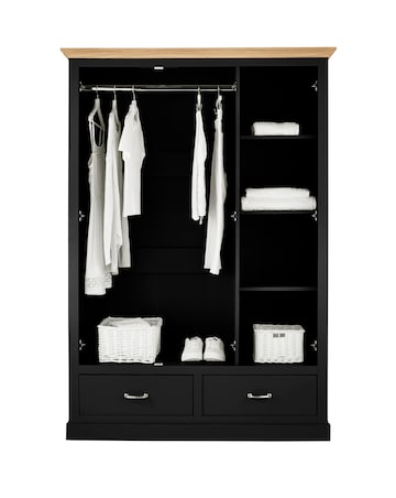 Julipa Ashford 3 Door 2 Drawer Wardrobe with Mirror