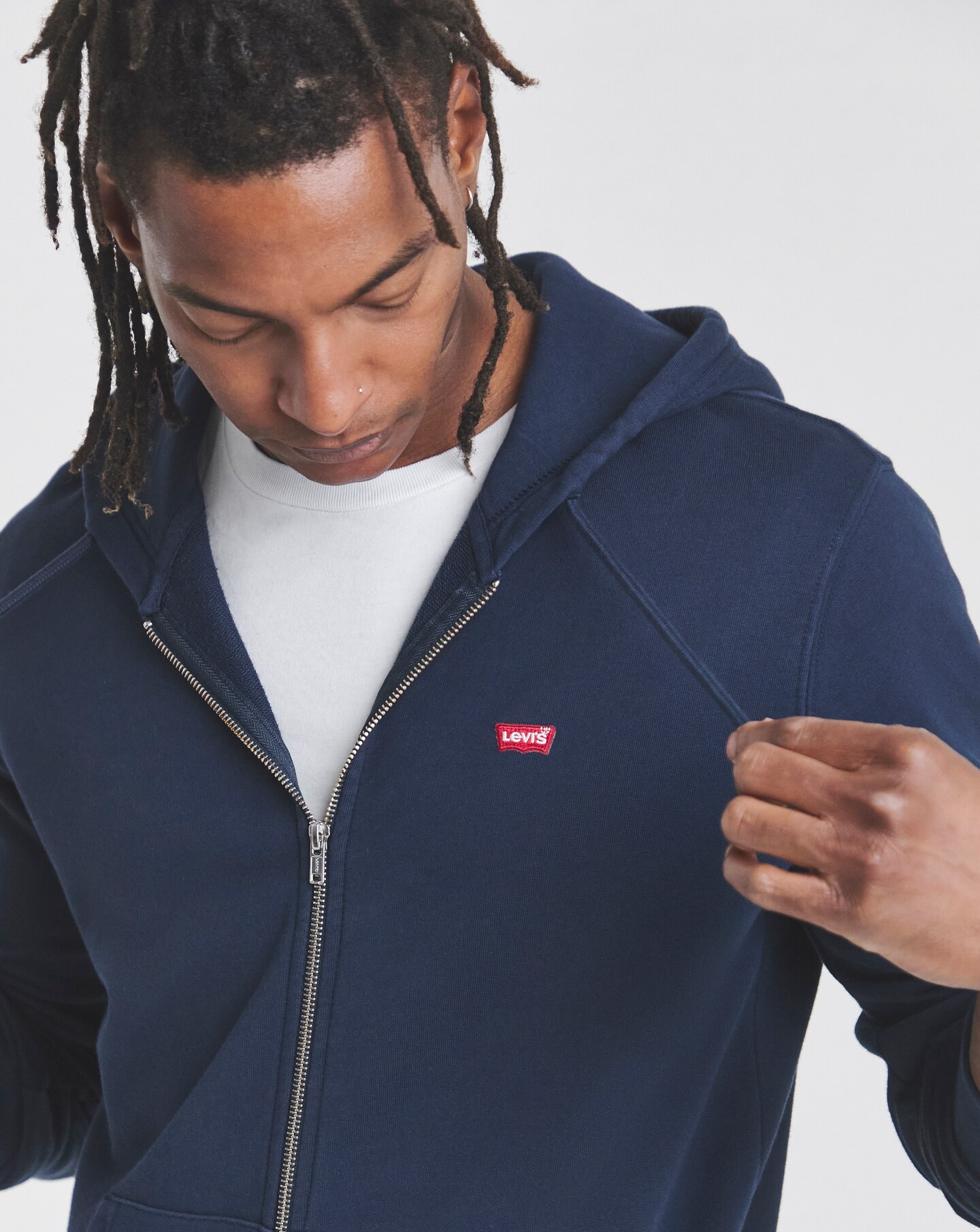 Levi's Original Housemark Zip Through Hoodie - Navy | Jacamo