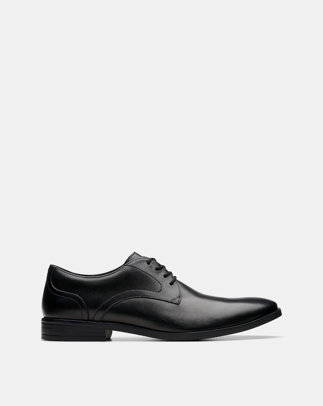 Clarks Brandon Lace Leather Shoe - Black