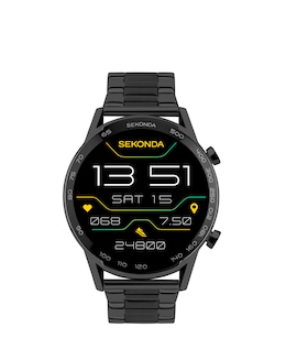 Sekonda Active Plus Smart Watch - Black Alloy Case &amp; Stainless Steel Bracelet