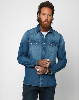 Joe Browns Blue Denim Long Length Shirt