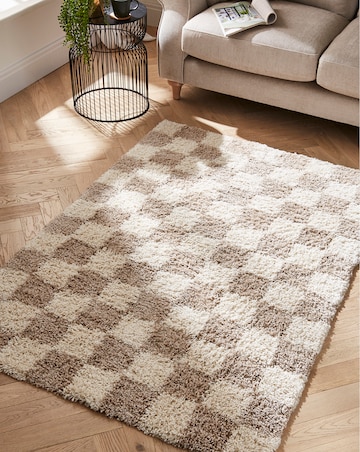 Nomad Shaggy Chequerboard Cosy Rug