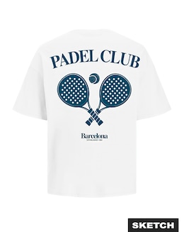 Jack & Jones Padel Club Back Graphic T-Shirt - White