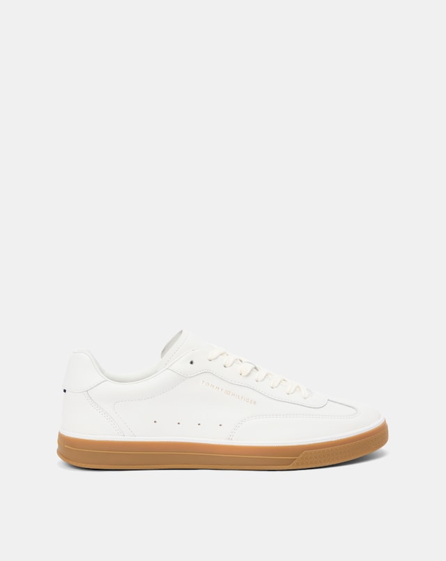 Tommy Hilfiger Lo Lux  Leather Trainer - Ecru