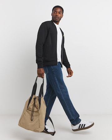 Lyle & Scott Black Sweatshirt Bomber Jacket