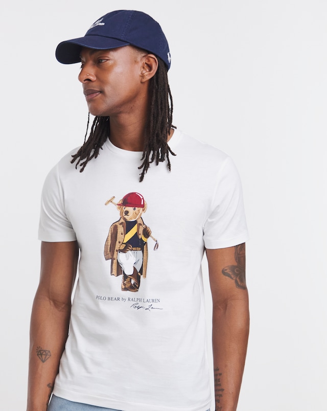 Polo Ralph Lauren Short Sleve Bear Print T-Shirt - White