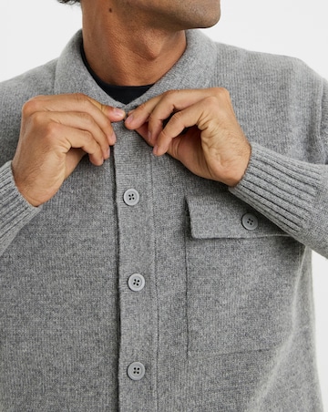 Wool Mix Button Through Knitted Shirt
