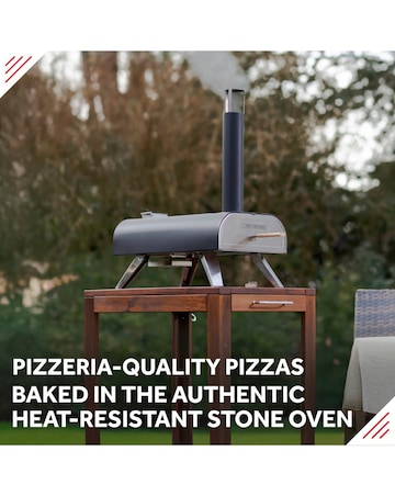 George Foreman 12" Black Wood Pellet Pizza Oven with Paddle & Carry Bag