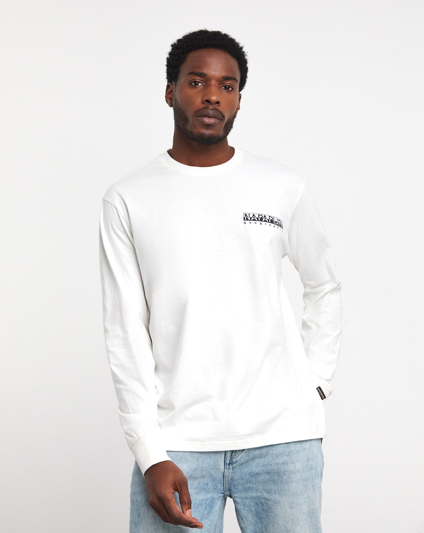 送料込★NAPAPIJRI★ S-Telemark 1 長袖Tシャツ Napapijri Telemark Long Sleeve T-Shirt - White | Jacamo