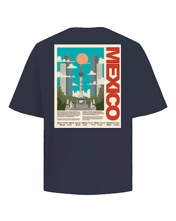 Jack & Jones Back Graphic Mexico Tee - Navy