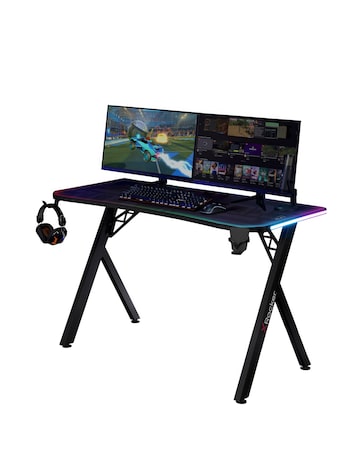 X Rocker Lumio XL Gaming Desk with 3 Sided App-Controlled LED Lighting