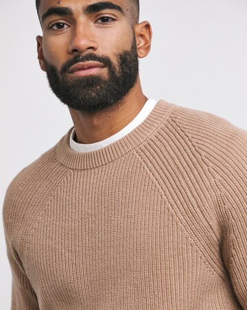 Stone Fisherman Raglan Crew Neck Jumper