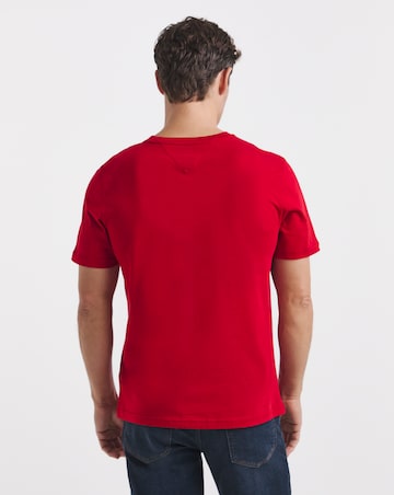 Tommy Hilfiger Short Sleeve Embroidered Flag T-Shirt - Red