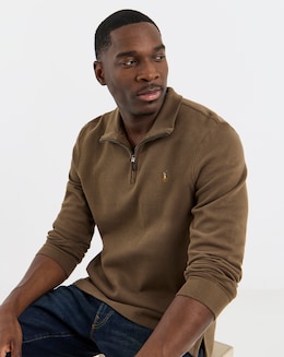 Polo Ralph Lauren Estate Rib 1/4 Zip Pullover - Chestnut